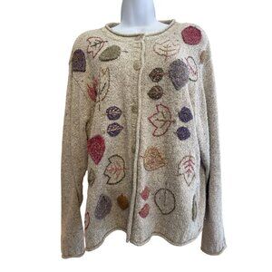 Susan Bristol Fall Sweater Cardigan XL 1999 Vintage